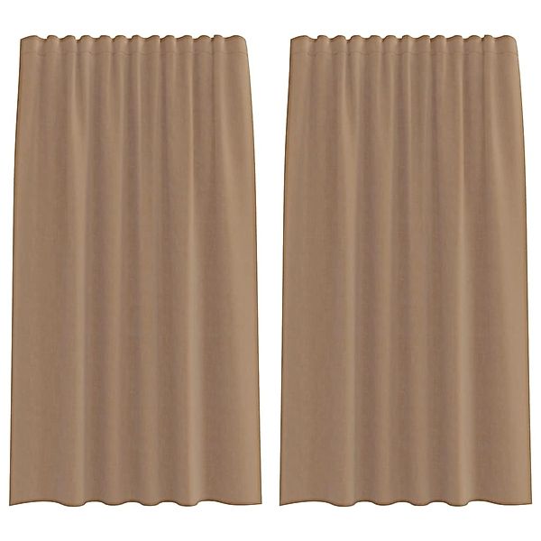vidaXL Voile Vorhänge mit Stangentaschen 2 Stk Hellbraun 4102222 günstig online kaufen