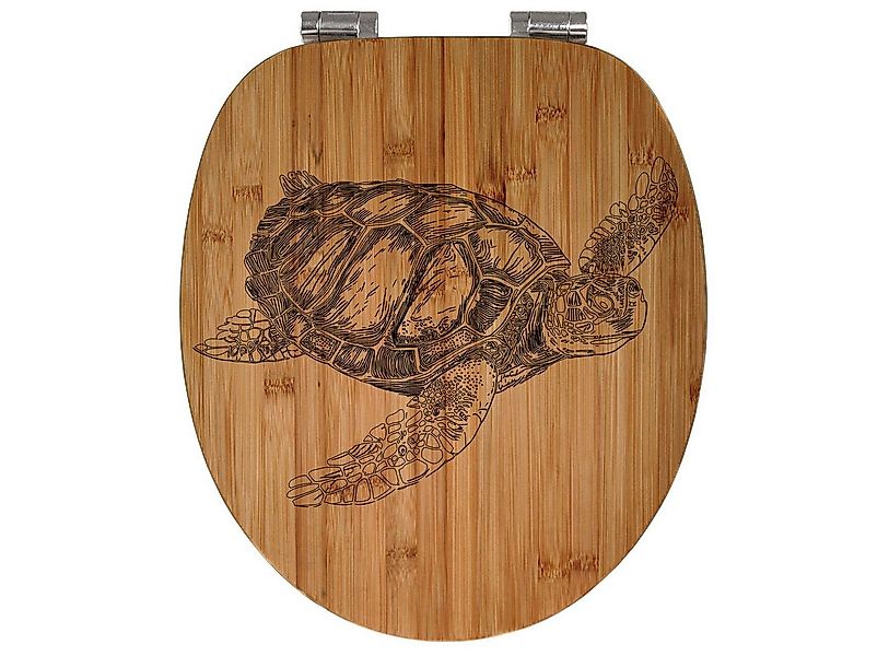 banjado WC-Sitz Bambus mit Gravur Schildkröte (umweltfreundliches Material, günstig online kaufen