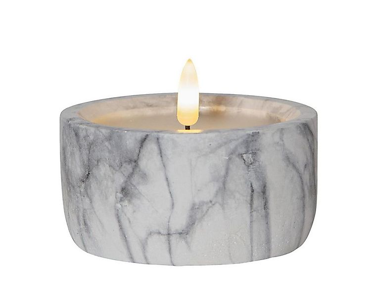 STAR TRADING LED-Kerze LED XXL Teelicht Marmoroptik Zement Wachs Timer D:10 günstig online kaufen
