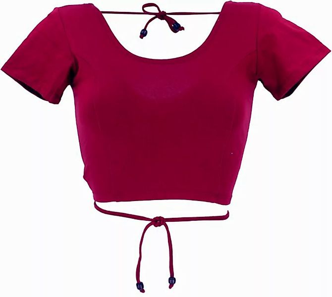 Guru-Shop T-Shirt Choli Top, kurzes Top Goa-chic - rot Festival, Ethno Styl günstig online kaufen