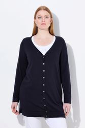 Ulla Popken Strickjacke Long-Strickjacke V-Ausschnitt Langarm günstig online kaufen