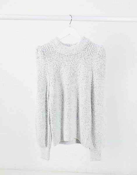 ASOS DESIGN – Oversized-Pullover mit weiten Ärmeln in Grau günstig online kaufen