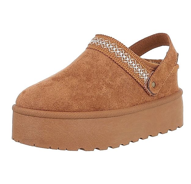 Ital-Design Bequeme Freizeitschuhe mit Riemen für Damen Snowboots (90169604 günstig online kaufen