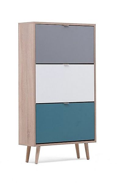 Furn.Design Schuhkipper Colory (Schuhschrank in Sonoma Eiche hell mit Petro günstig online kaufen
