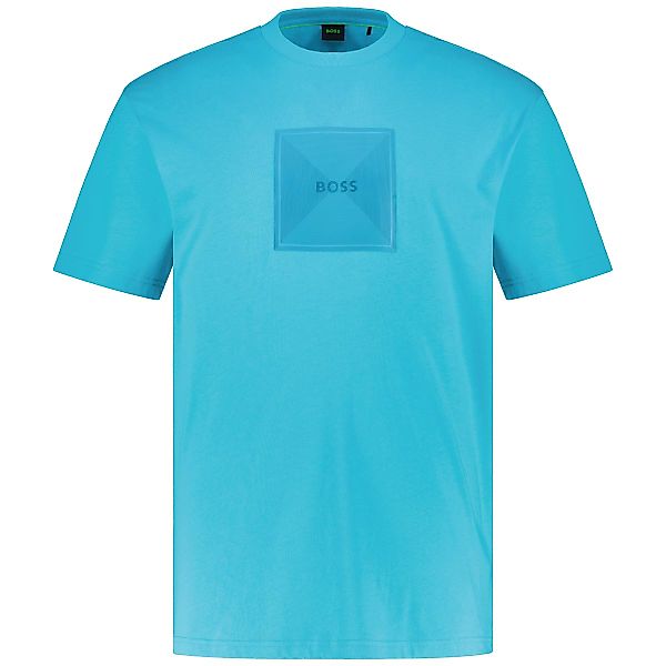 BOSS T-Shirt mit Label-Print Farbe petrol Größe: 5XL günstig online kaufen
