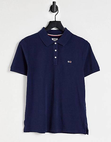 Tommy Jeans – Klassisches Polohemd in Marineblau günstig online kaufen