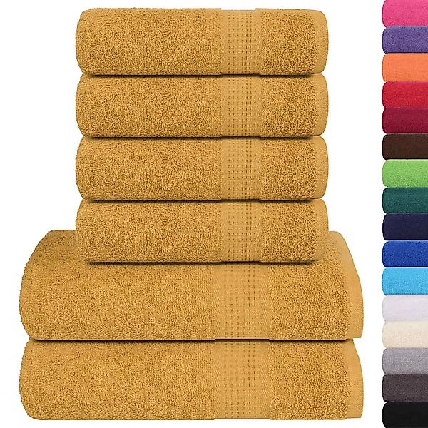 vidaXL 6-Tlg Handtuch-Set Golden 360 g/m² 100% Baumwolle 137084 günstig online kaufen