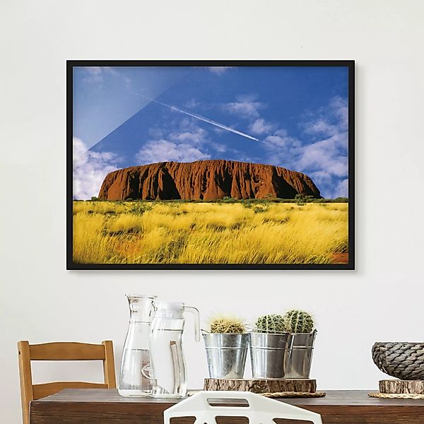 Bild mit Rahmen Natur & Landschaft - Querformat Uluru günstig online kaufen
