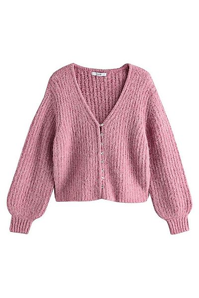 Next Strickjacke Relaxed Fit Strickjacke mit Kristallknopf (1-tlg) günstig online kaufen