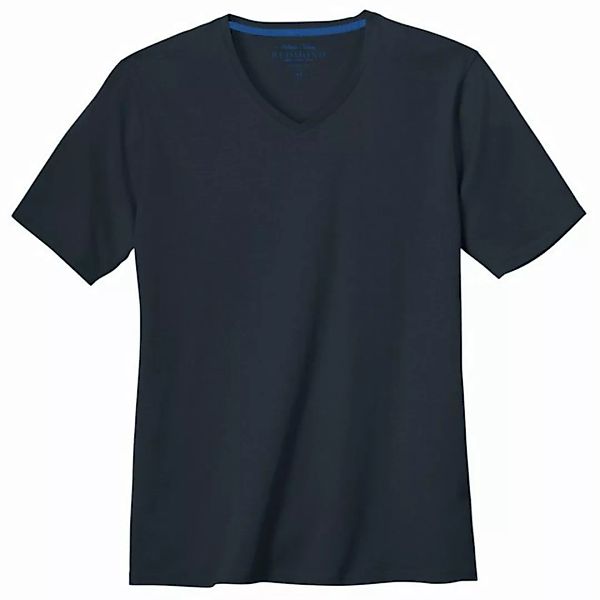 Redmond Rundhalsshirt Übergrößen V-Neck Basic T-Shirt navy Redmond günstig online kaufen