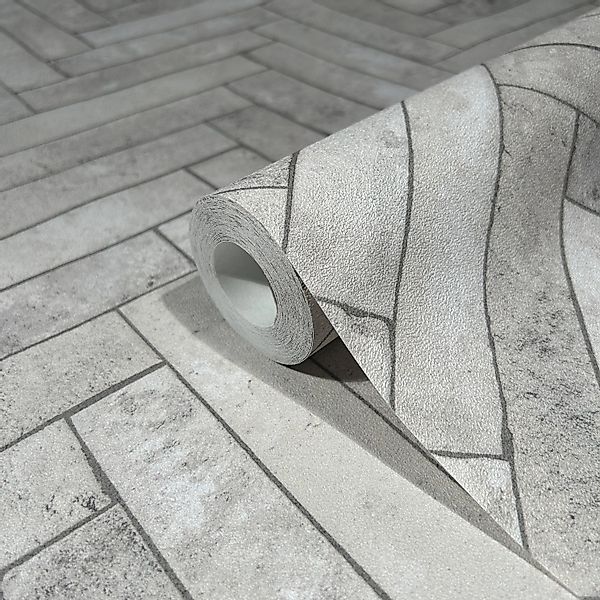 Marburg Vliestapete Tapete Snake Stone, geprägt, Fischgratmuster, moderne V günstig online kaufen