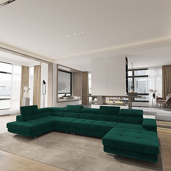 Masseno Ecksofa VELORA mit Schlaffunktion U-Form, günstig online kaufen