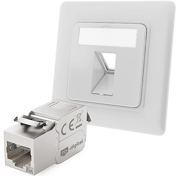 hb-digital Netzwerkdose Unterputz Einsatz 1 Port mit 1x Keystone Modul CAT günstig online kaufen