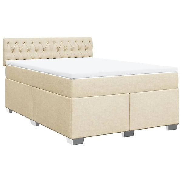 vidaXL Boxspringbett mit Matratze Creme 140x200 cm Stoff 3288223 günstig online kaufen