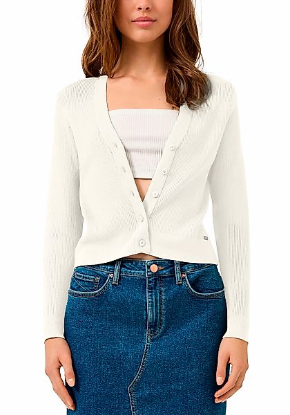 QS Strickjacke mit V-Ausschnitt günstig online kaufen