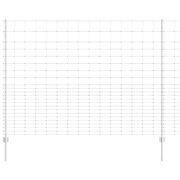 vidaXL Zaun mit Pfosten Silber 1,6 x 25 m Stahl 3337140 günstig online kaufen