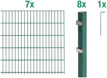 Alberts Doppelstabmattenzaun Grundset, (Set), Höhe: 80-160 günstig online kaufen