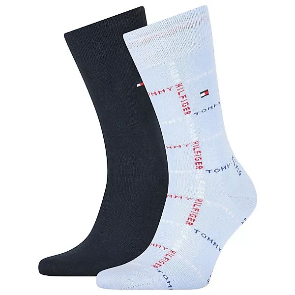 Tommy Hilfiger Grid Socken 2 Paare EU 43-46 Light Blue günstig online kaufen