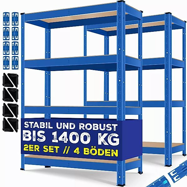 MASKO Schwerlastregal, 2er-Set Lagerregal Schwerlastregal, Kellerregal günstig online kaufen