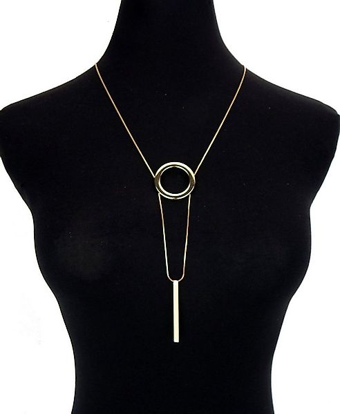 Ella Jonte Kette mit Anhänger, lange Kette gold Kreis und Stab in Geschenkt günstig online kaufen