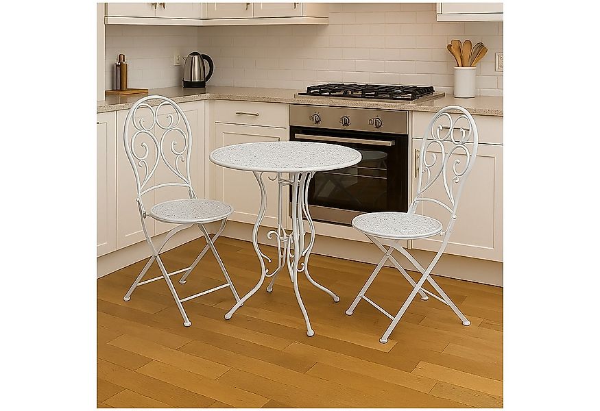 HTI-Living Küchentisch Essgruppe 3-teilig Lani Weiß (Set, 3-St., 1x Tisch, günstig online kaufen