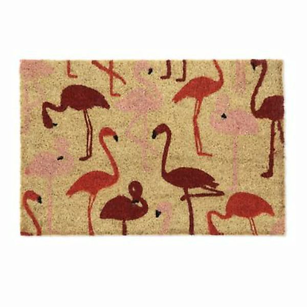 relaxdays Fußmatte Kokos mit Flamingos rot-kombi günstig online kaufen