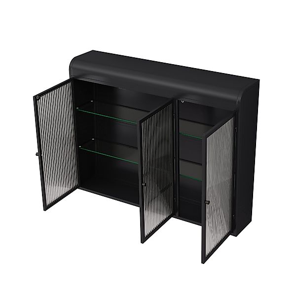 Celya Hängeschrank Wandhängeschrank 3-türiger, gewölbter Glasschrank günstig online kaufen