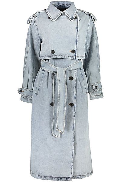Desigual Outdoorjacke Jeans Trenchcoat Damen Blau & Violett mit Gürtel und günstig online kaufen
