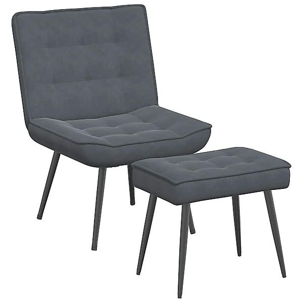 vidaXL Relaxsessel Relaxsessel mit Hocker Dunkelgrau günstig online kaufen