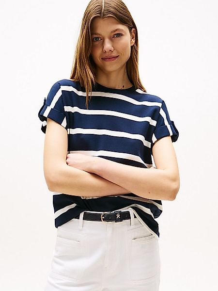 Tommy Hilfiger Kurzarmshirt GOLD BUTTON MDRN C-NK SS TEE mit goldfarbenen K günstig online kaufen