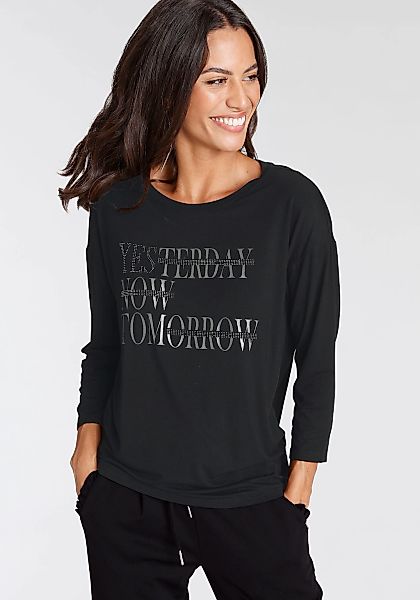 Laura Scott 3/4-Arm-Shirt, mit glitzerndem Schriftzug günstig online kaufen