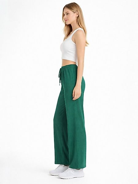 fashionshowcase Palazzohose Damen Crinkle Stoffhose elastischer Bund Tunnel günstig online kaufen