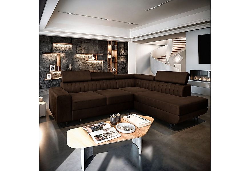 Masseno Ecksofa NOLA mit Schlaffunktion L-Form, Sofa mit Bettkasten günstig online kaufen