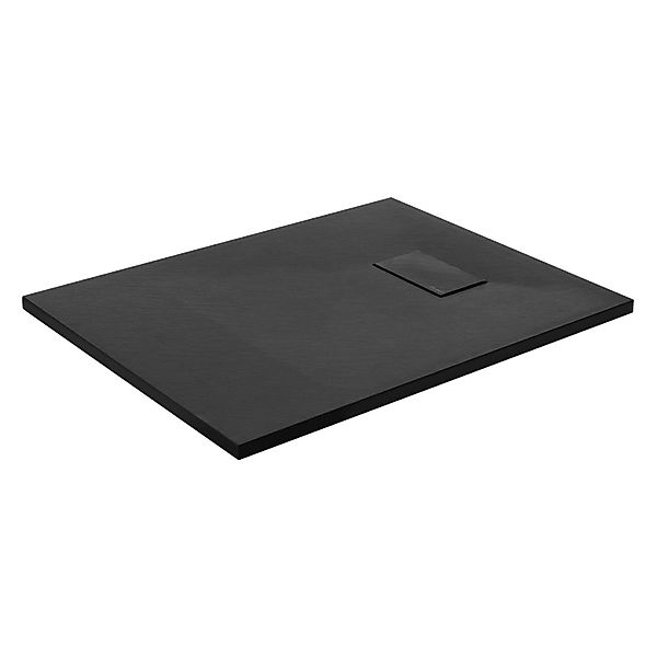 LuxeBath Duschwanne 90x70 cm Schwarz aus SMC Höhe 30 mm Schiefer-Optik günstig online kaufen