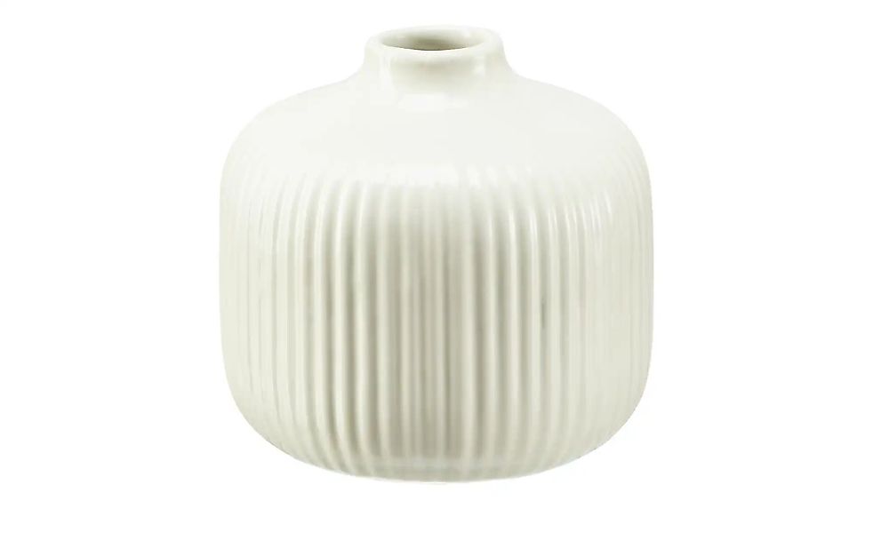 HOME STORY Vase   ¦ creme ¦ Dolomite ¦ Maße (cm): H: 10  Ø: 10.5 Accessoire günstig online kaufen