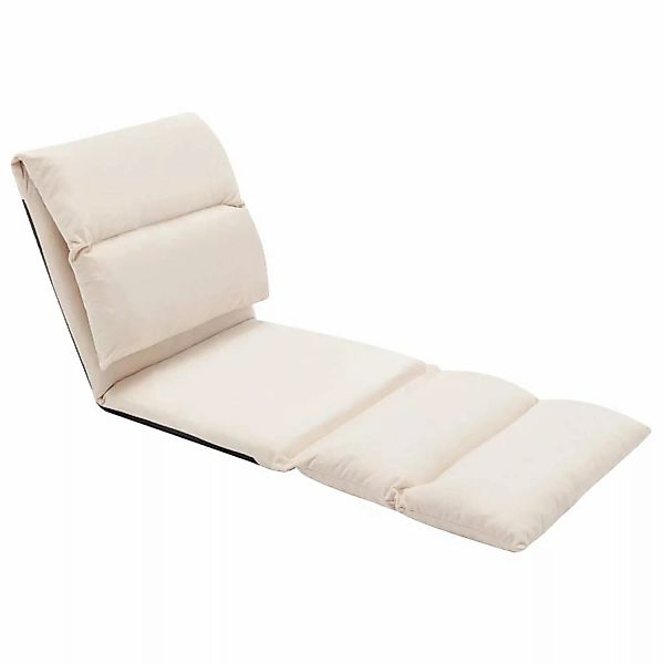 vidaXL Chaiselongue Bodenstuhl Faltbar Creme Mikrofaser, günstig online kaufen