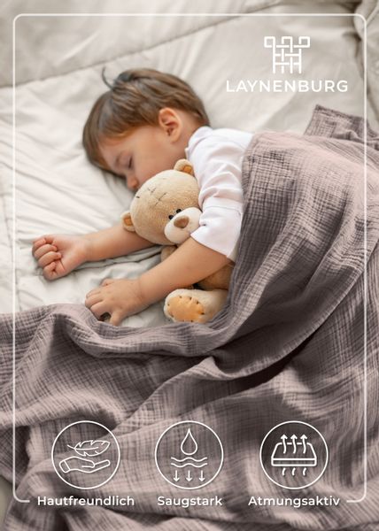 Babydecke Premium Musselin Babydecke 4-lagige Decke günstig online kaufen