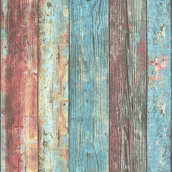 Bricoflor Bunte Tapete in Holzoptik Vintage Tapete Im Maritimen Stil Vliest günstig online kaufen