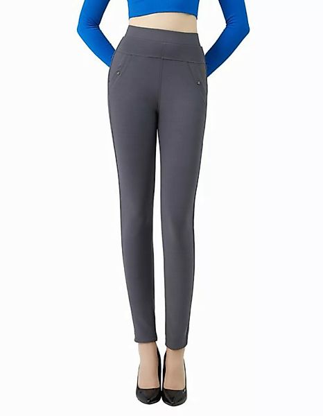 Jepo Leggings Elastische Damenhose Skinny slim Fit bequeme Grau M/L Damen S günstig online kaufen