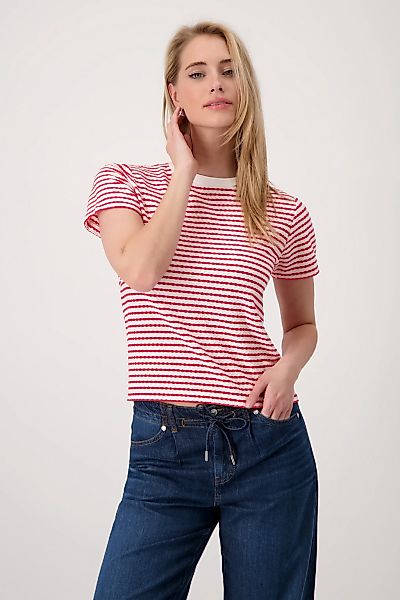 Monari Rundhalsshirt "Shirt Struktur" mit Streifen günstig online kaufen