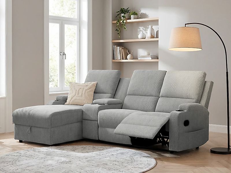OTTO home Ecksofa "NAPORI Multimediasofa, 3er Kinosessel XXL, L-Form, Cord" günstig online kaufen