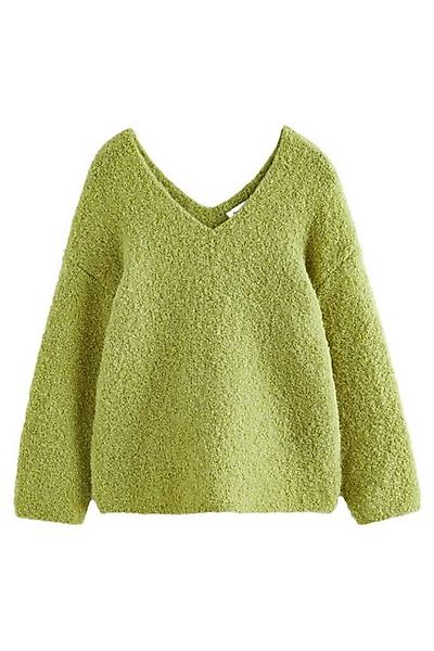 Next V-Ausschnitt-Pullover Premium-Strickpulli aus Boucle mit günstig online kaufen