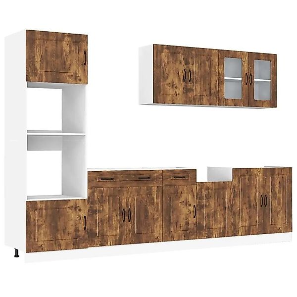 vidaXL 7 Tlg Küchenschrank-Set Kalmar Räuchereiche Holzwerkstoff 3314736 günstig online kaufen