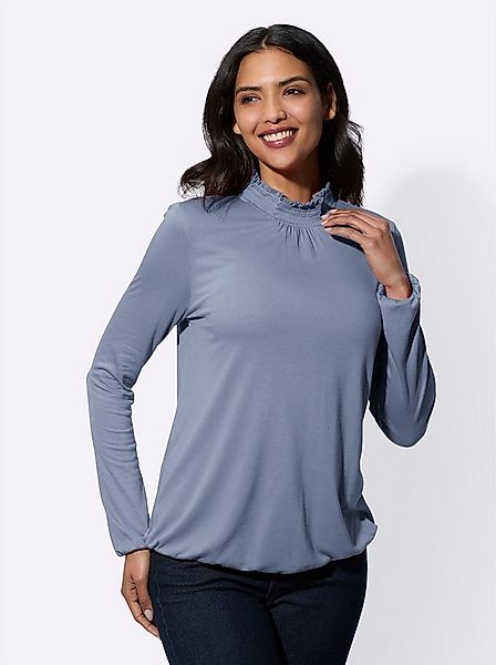 Sieh an! T-Shirt Stehkragen-Shirt Langarm günstig online kaufen