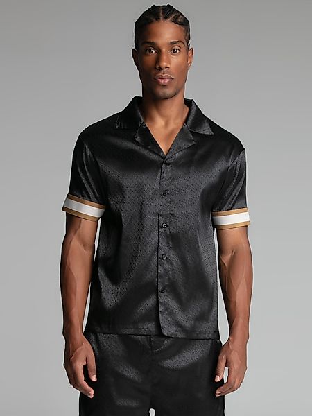 Siksilk Kurzarmhemd SikSilk Herren Schwarzes Resort günstig online kaufen