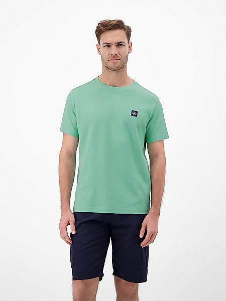 LERROS Rundhalsshirt mit Logo-Badge und in Waffle-Optik günstig online kaufen