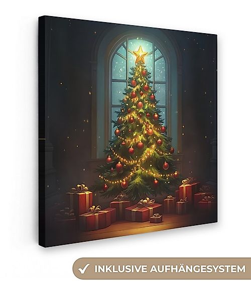 OneMillionCanvasses® Leinwandbild Weihnachtsbaum - Geschenk - Winter, Fotod günstig online kaufen