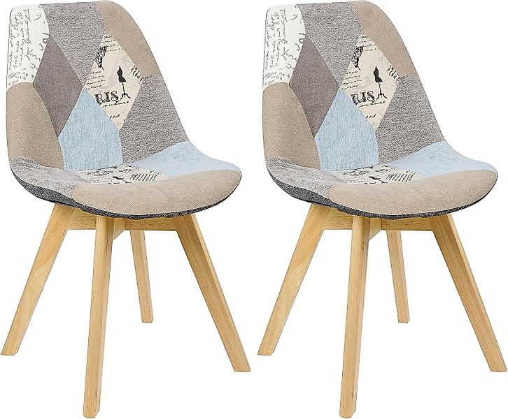 Woltu 4-Fußstuhl (2 St), Patchwork Stühle, günstig online kaufen