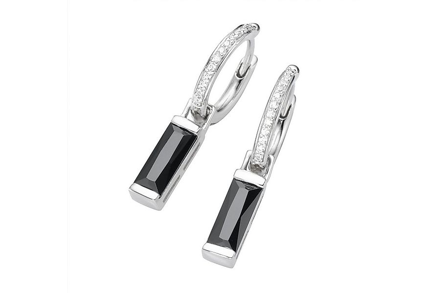 GIORGIO MARTELLO MILANO Paar Creolen mit Behang, Zirkonia weiß und schwarz, günstig online kaufen