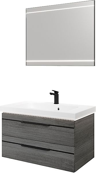 Saphir Badmöbel-Set »Balto 2-teilig Mineralmarmor-Waschtisch mit LED-Spiege günstig online kaufen